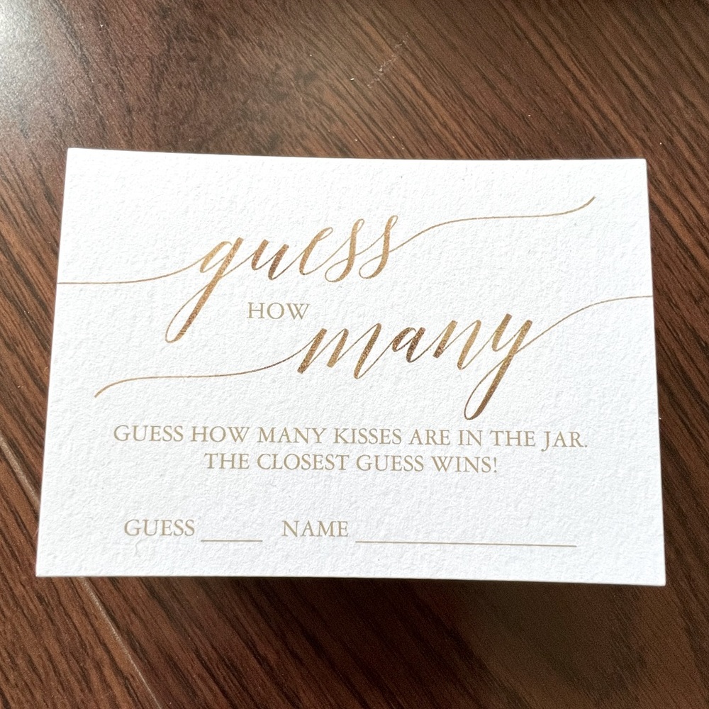 Guess How Many Kisses! Perfect for a bridal shower